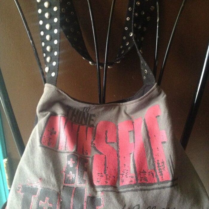 "To Thine Own Self Be True" Shakespeare Quote Purse, repurposed t-shirt bag